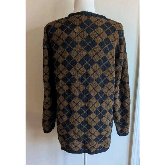 Vintage Nordstroms CHAUS Argyle Cardigan Medium - Picture 5 of 7